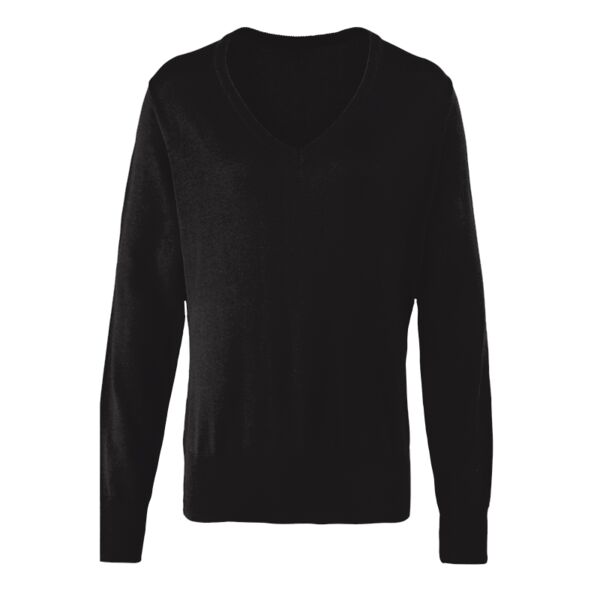 Premier Ladies Knitted Cotton Acrylic V Neck Sweater Thumbnail