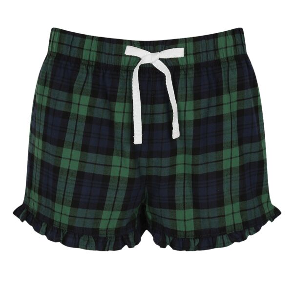 SF Clothing Ladies Tartan Frill Lounge Shorts Thumbnail